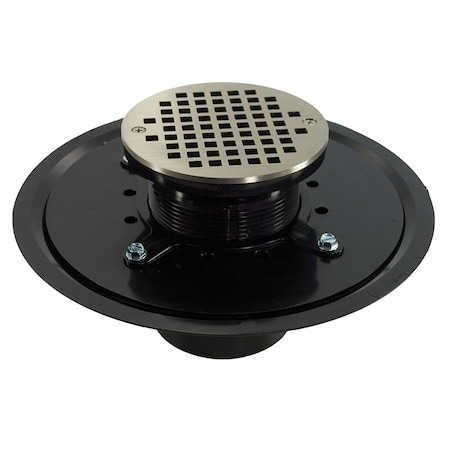 Jones Stephens 3in. Heavy Duty ABS Drain Base with 3-1/2in. Plastic Spud and 5in. Nickel Bronze Strainer D53466